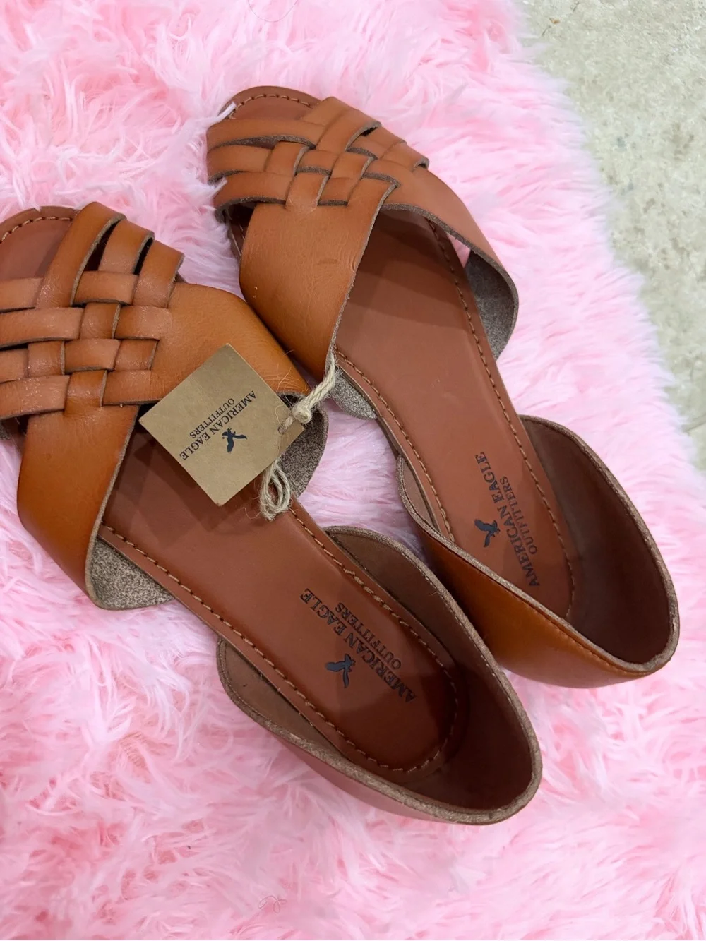 American Eagle Outfitters Tan Woven Leather D'Orsay Flats size 7 - Picture 7 of 11